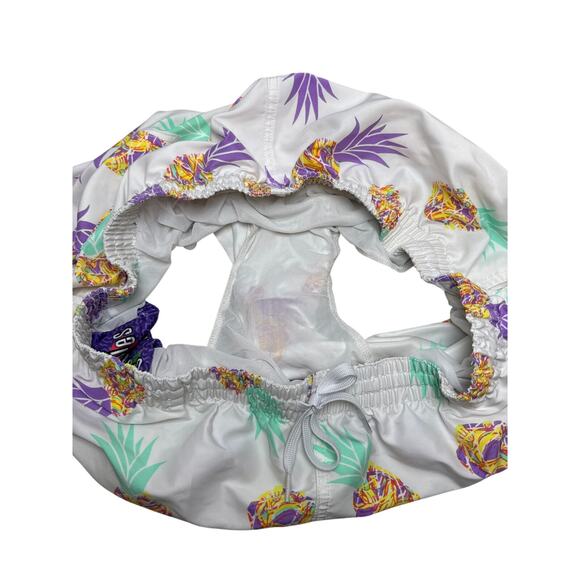 Chubbies Colorful Pineapple White Beach Pool Vacation Drawstring Swim Trunks XXL - Picture 6 of 8